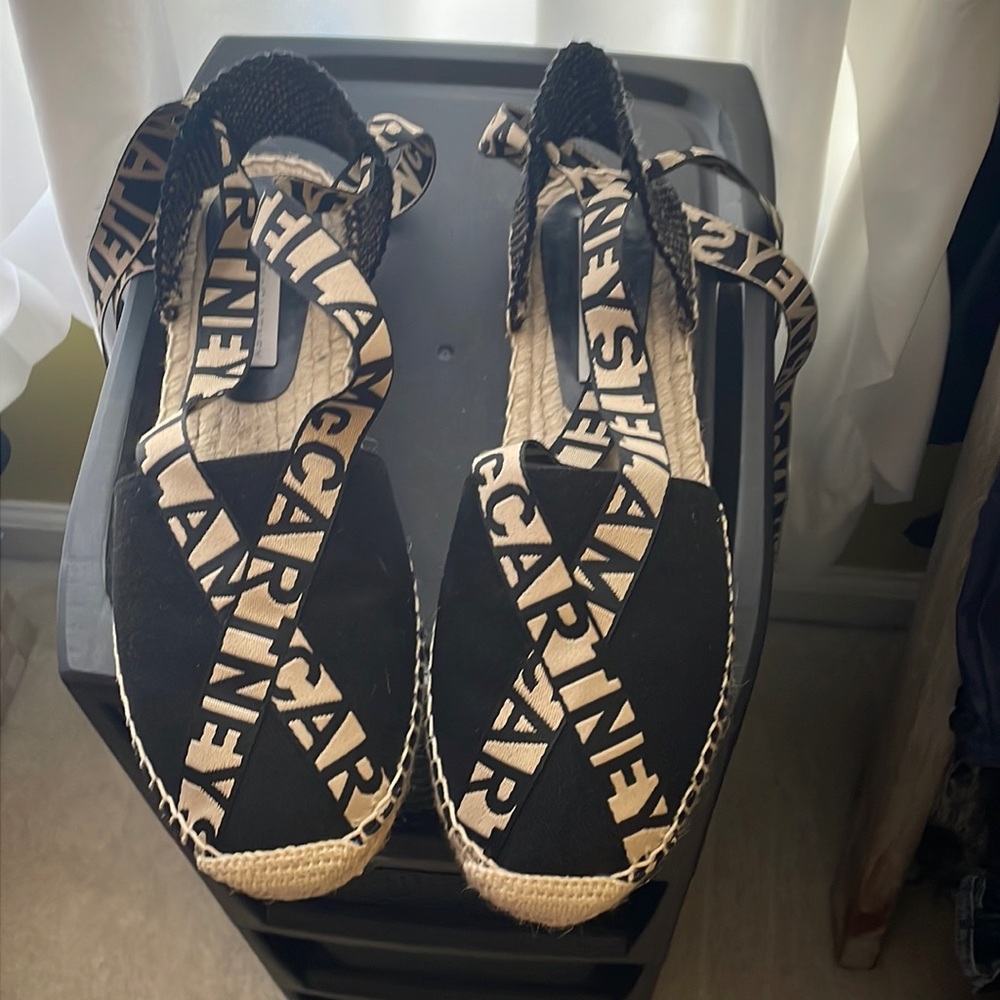 Stella McCartney ankle wrap canvas espadrille size 41 new with box and shoe bag